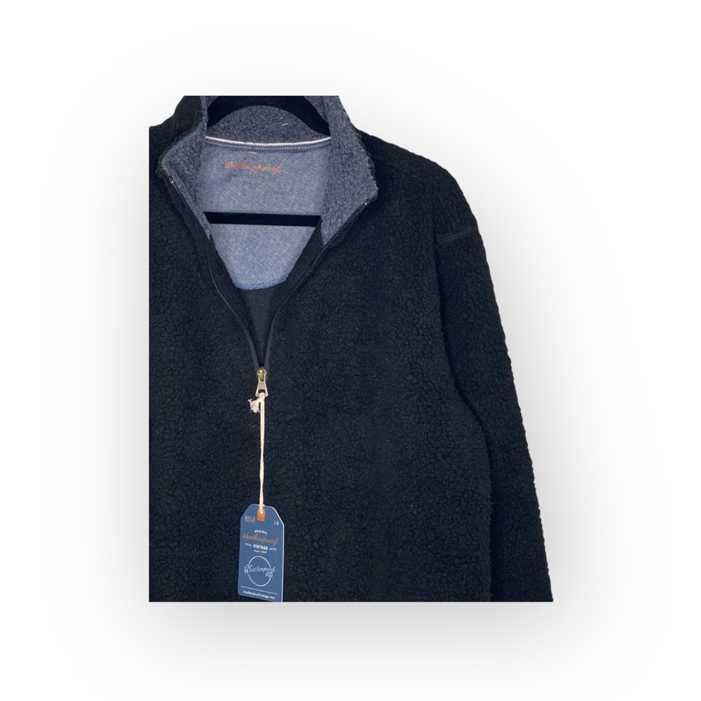 new Weatherproof ๐ Vegan Sherpa 1/4 Zip Pullover Sweatee Sweatshirt ๐ Black - Picture 11 of 16